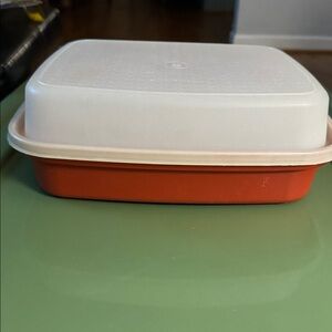 Vintage Tupperware Season Serve Marinade Container with Lid - Paprika